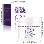 Masque capillaire à la kératine pourpre - Fixe la couleur et neutralise les tons cuivrés et jaunes pour les cheveux blonds, gris argentés et méchés – Image 15