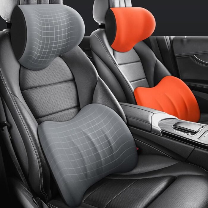 Appui-tête et coussin lombaire ergonomiques pour siège de voiture – Image 1