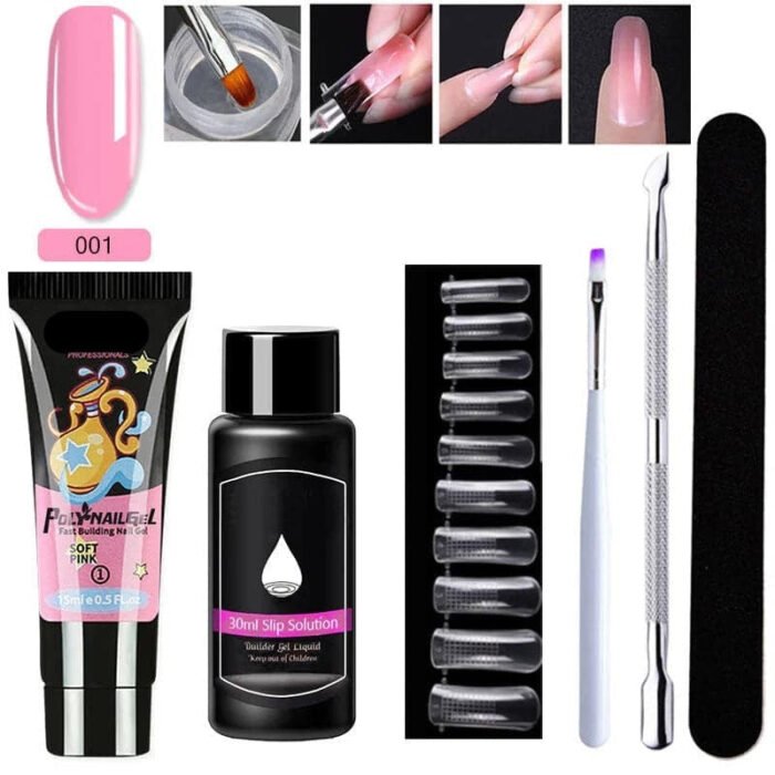 Gel d'extension cristal pour nail art (lot de 7) – Image 1