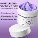 Masque capillaire à la kératine pourpre - Fixe la couleur et neutralise les tons cuivrés et jaunes pour les cheveux blonds, gris argentés et méchés – Image 3