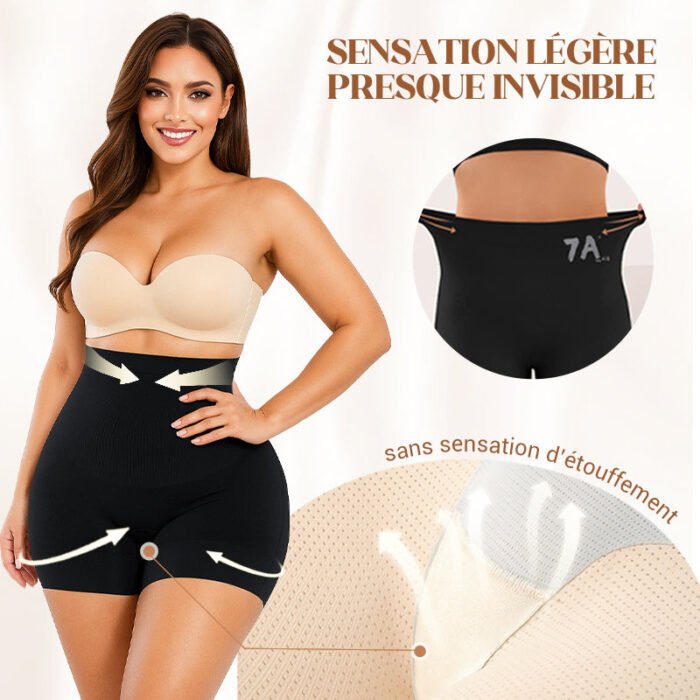 Sous-vêtements féminins taille haute en soie glacée avec contrôle de l'abdomen Hip-lifting – Image 3