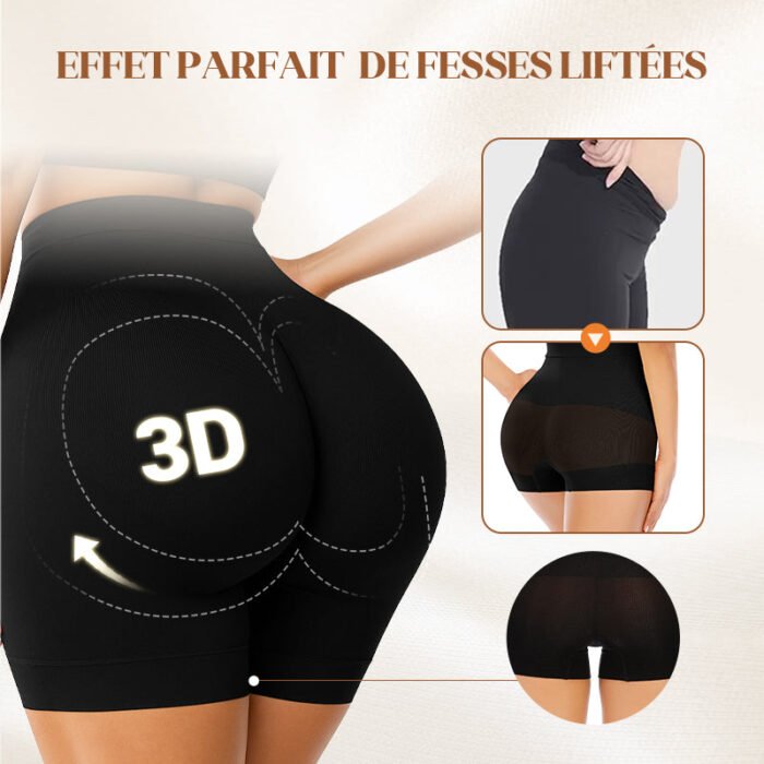Sous-vêtements féminins taille haute en soie glacée avec contrôle de l'abdomen Hip-lifting – Image 5