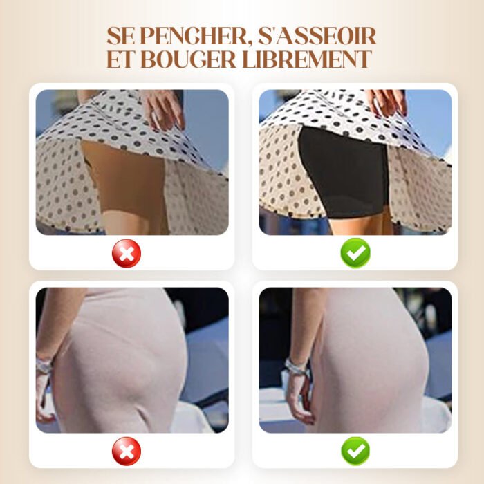 Sous-vêtements féminins taille haute en soie glacée avec contrôle de l'abdomen Hip-lifting – Image 6
