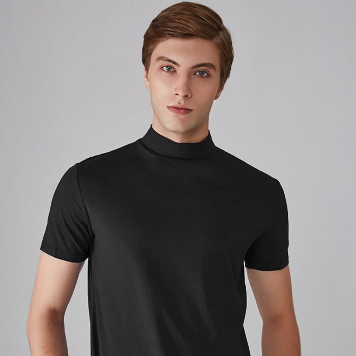 T-shirt à col montant pour homme – Image 1