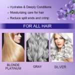 Masque capillaire à la kératine pourpre - Fixe la couleur et neutralise les tons cuivrés et jaunes pour les cheveux blonds, gris argentés et méchés – Image 9