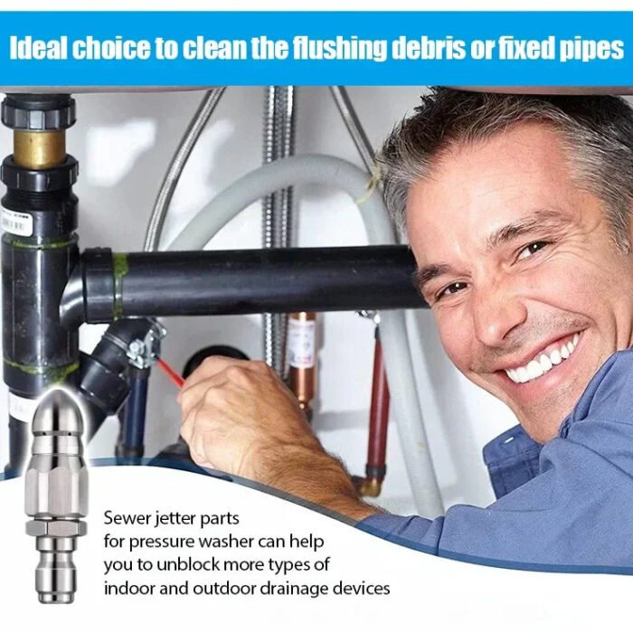 🔩 50% OFF IMMÉDIAT ! 🌊 Buse de Nettoyage pour Égouts en Acier Inoxydable - Élimine les Obstructions et Préviens les Bouchons en Profondeur 💦🚿 – Image 4