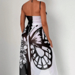Damen-Badeanzug-Cover-up mit Schmetterlingsmuster – Image 2