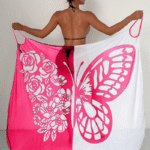 Damen-Badeanzug-Cover-up mit Schmetterlingsmuster – Image 3
